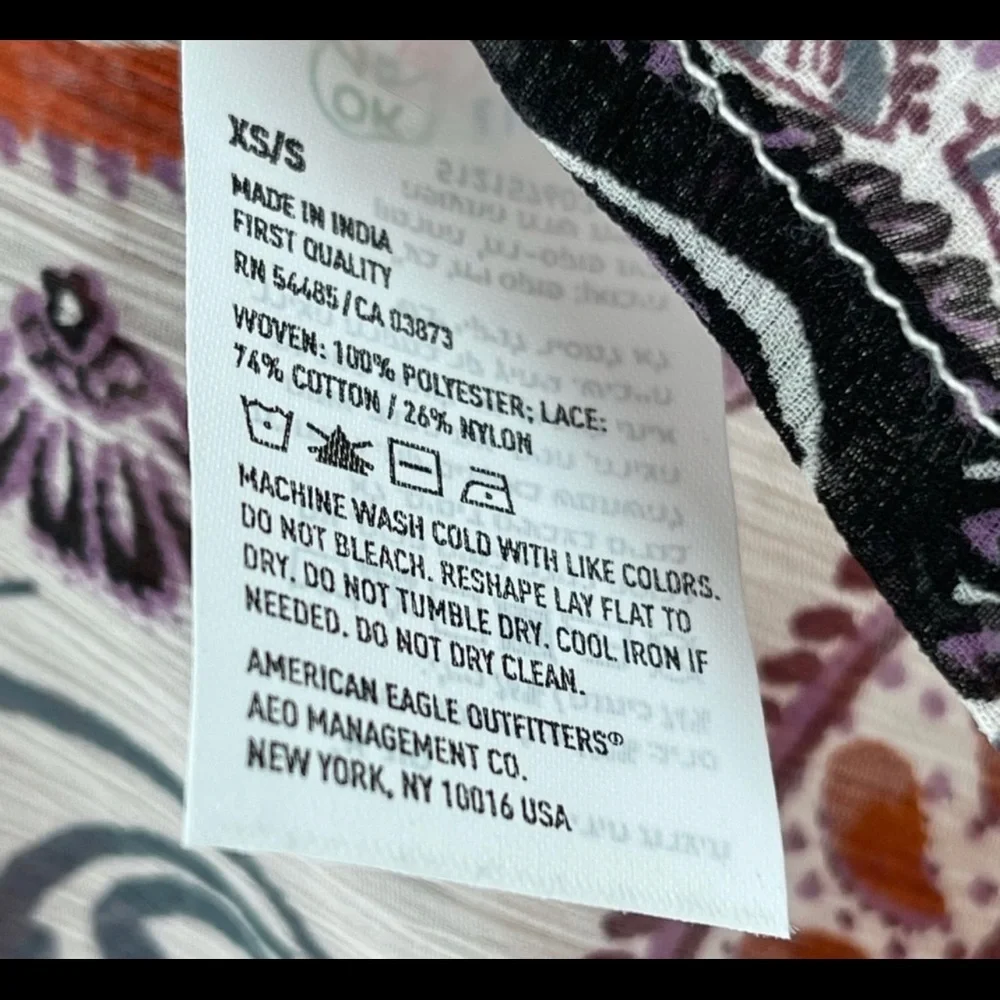 🌟SOLD American Eagle Outfitters kimono duster 3/$25 sheer PAISLEY BoHo FLORAL L - Picture 10 of 14